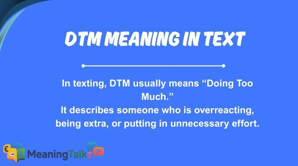 DTM Meaning in Text