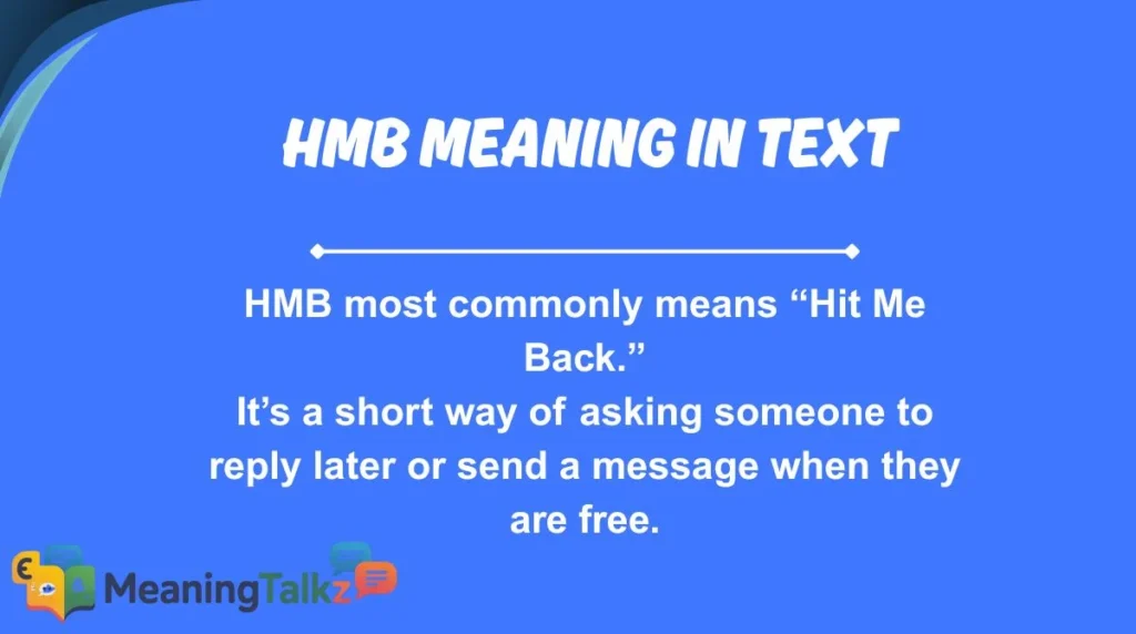 HMB Meaning in Text