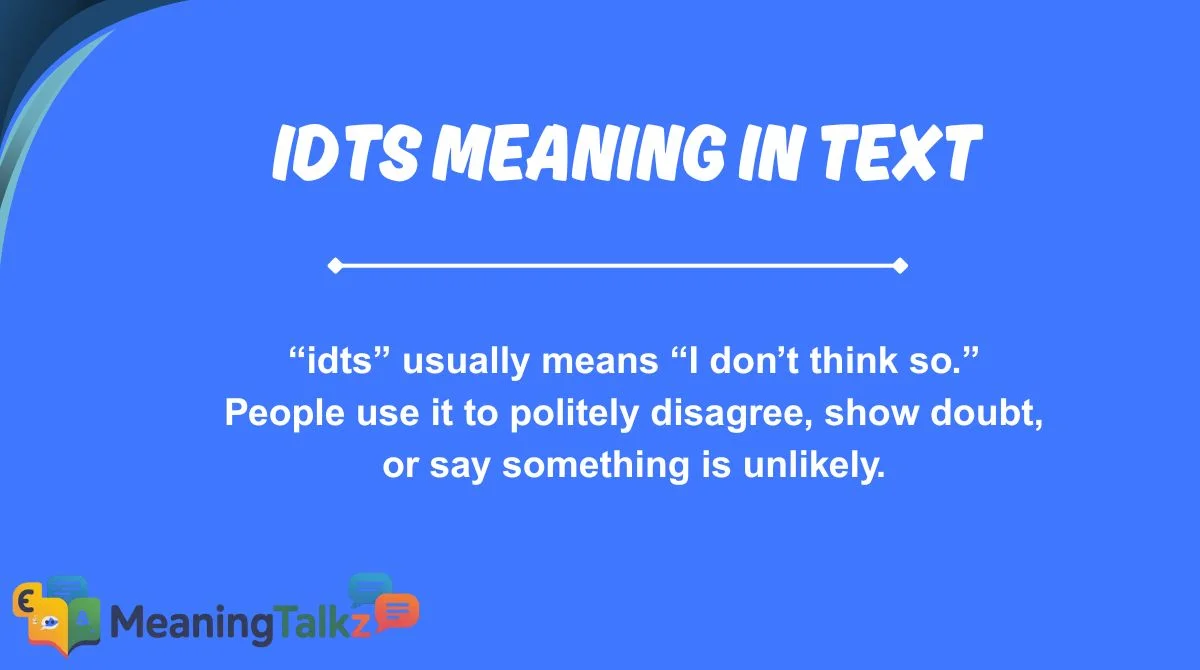 idts meaning in text