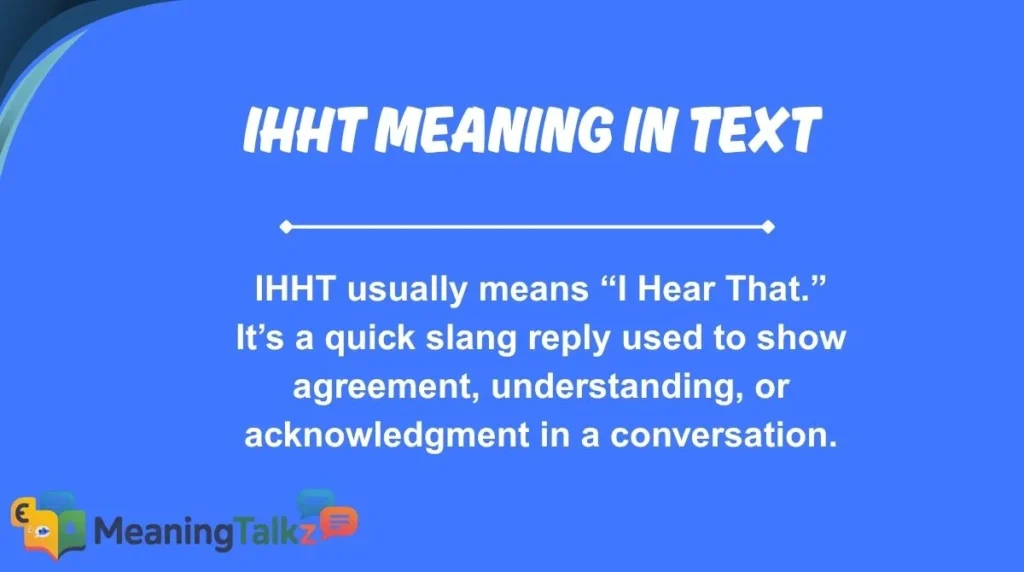 ihht meaning in text