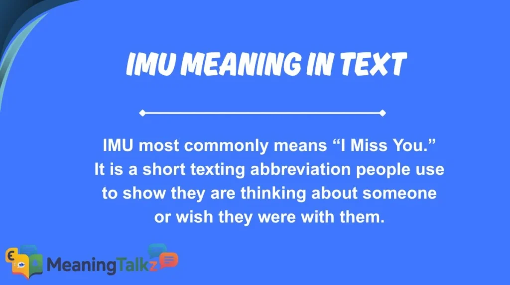 imu meaning in text