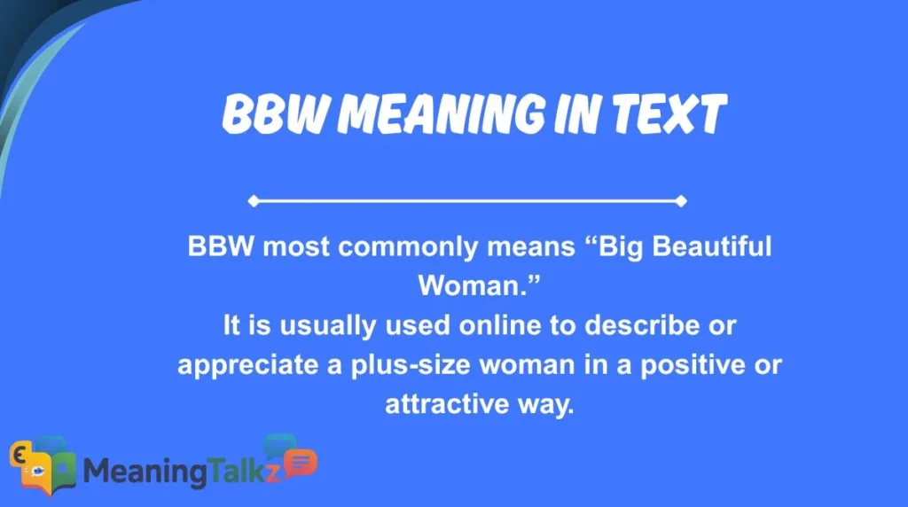 bbw meaning in text