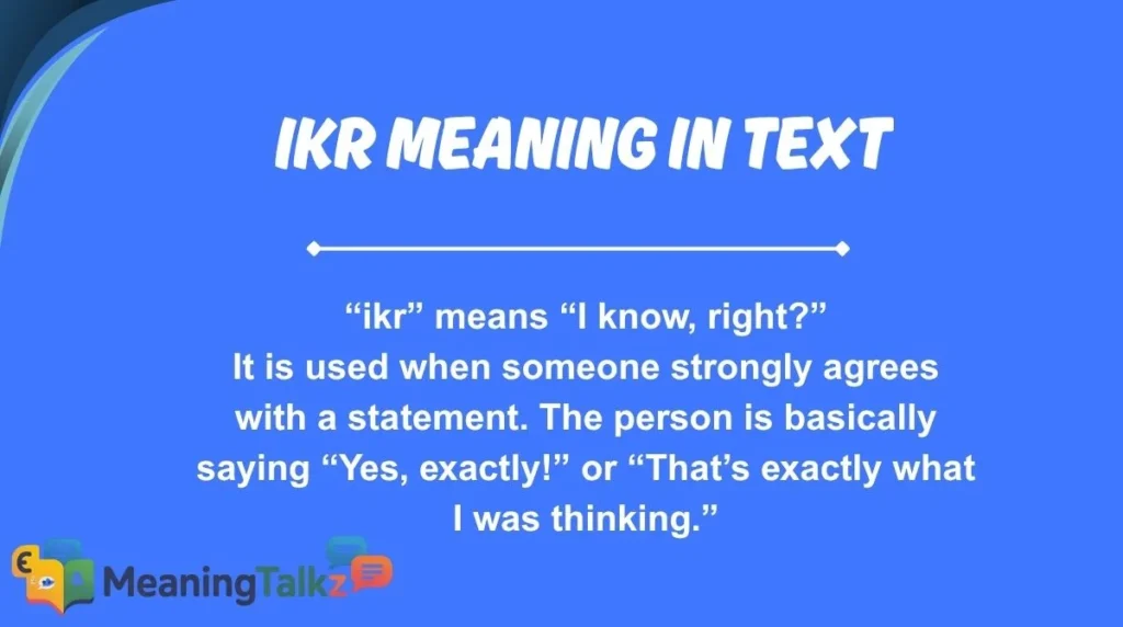 ikr meaning in text
