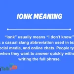 ionk meaning