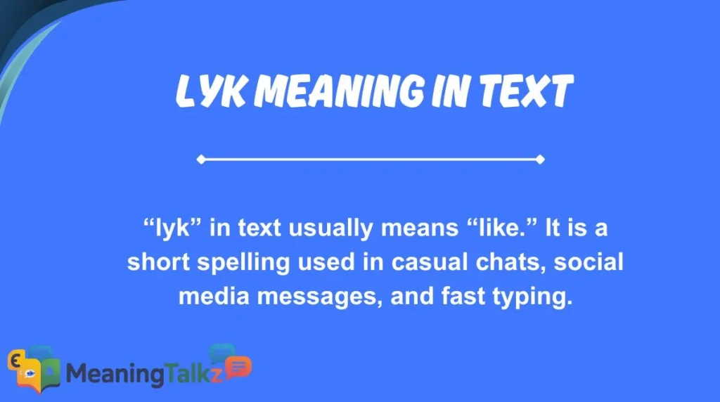 lyk meaning in text