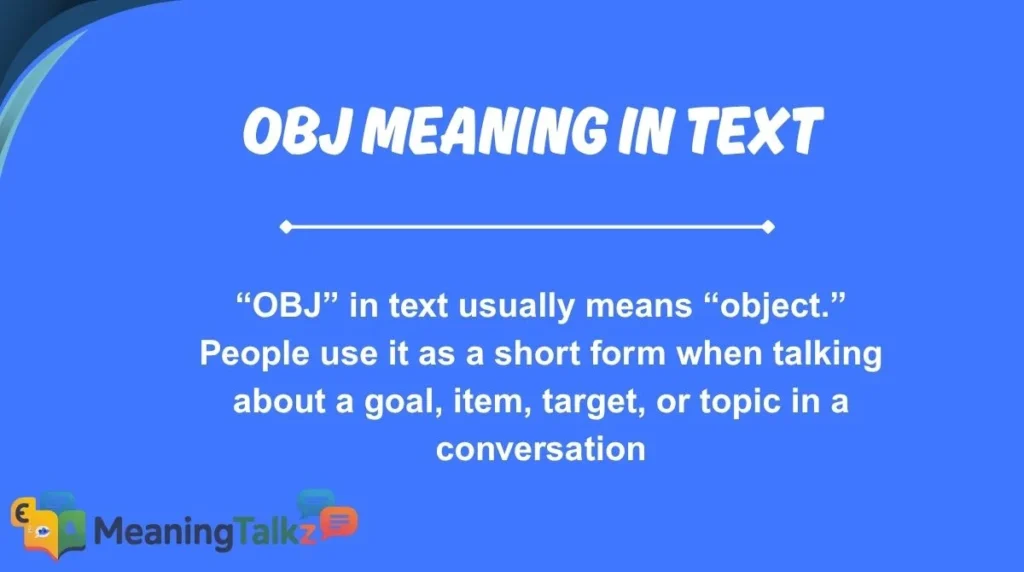 obj meaning in text