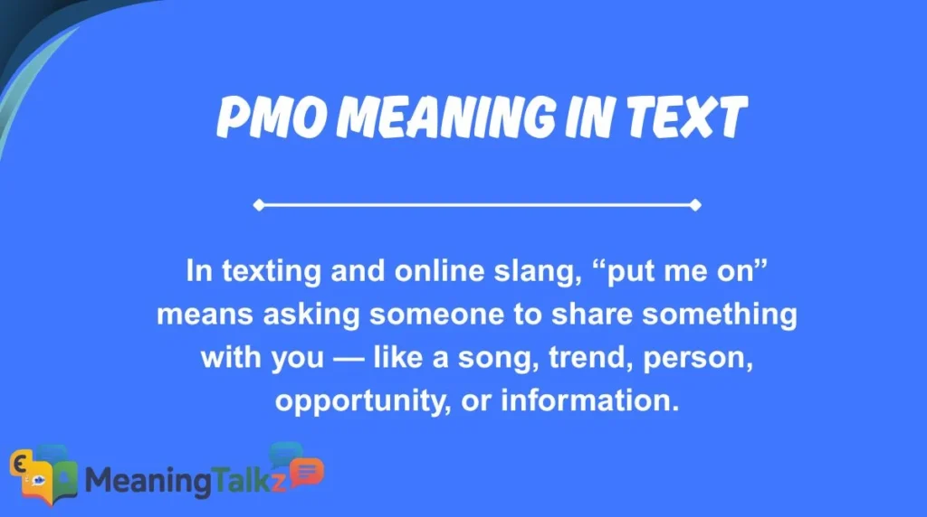 PMO Meaning in Text