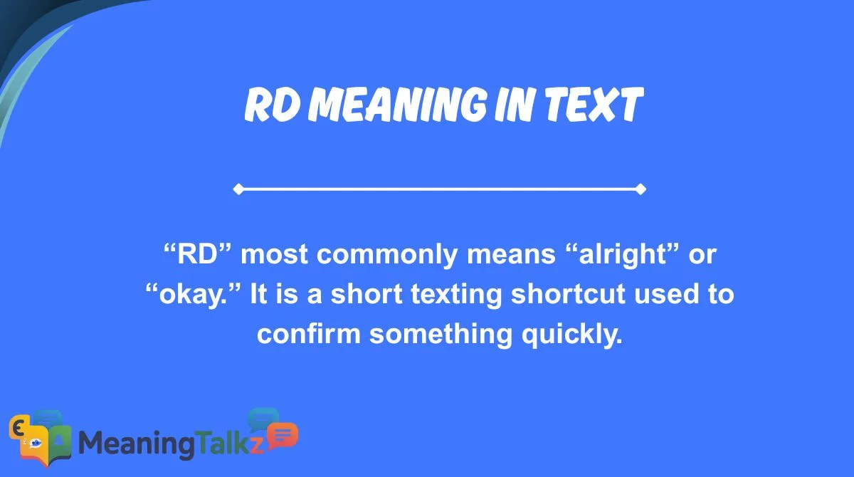 RD Meaning in Text