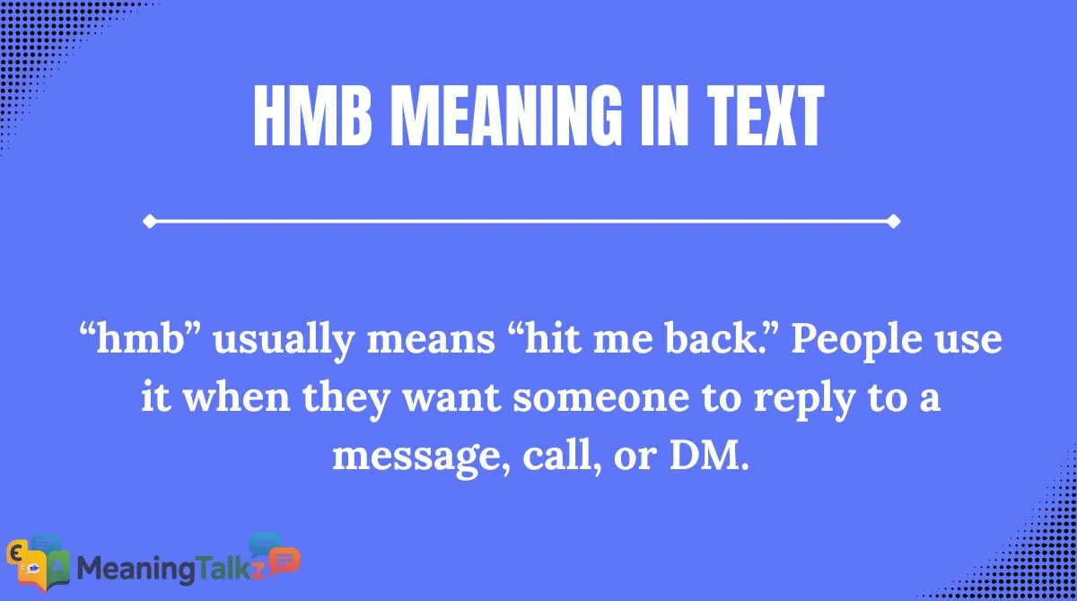 hmb meaning in text