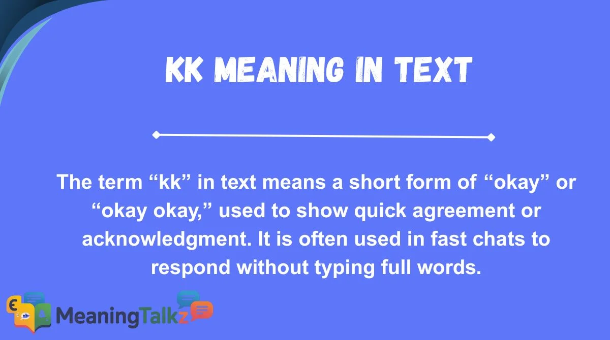 kk meaning in text