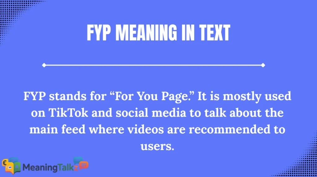 FYP Meaning in Text