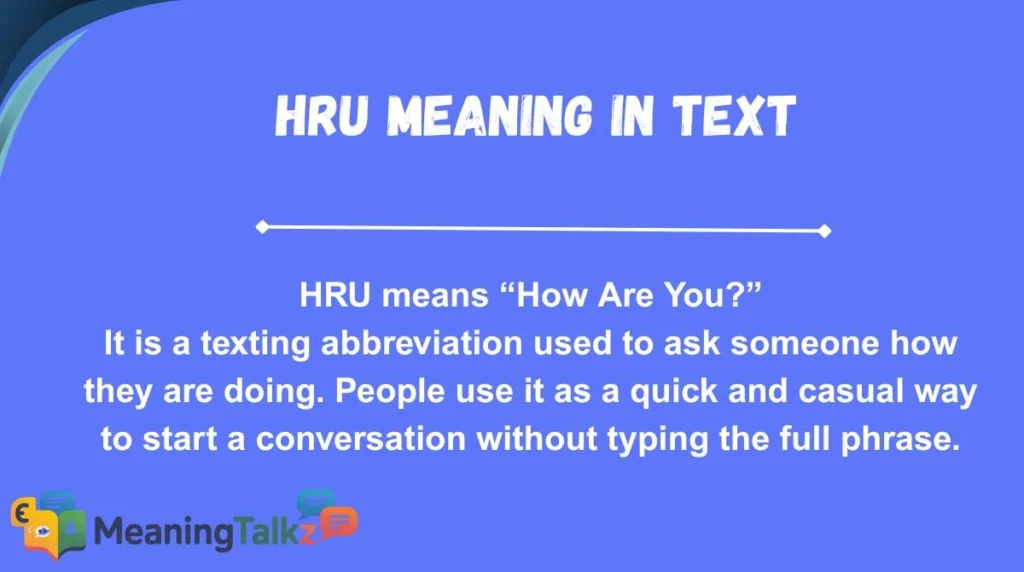 HRU Meaning in Text
