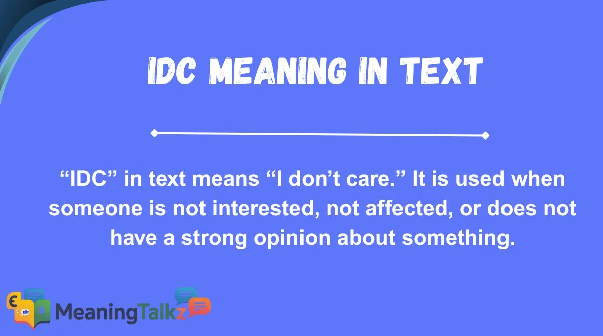 IDC Meaning in Text