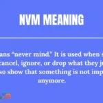 NVM Meaning